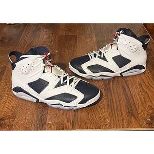 Air Jordan 6 Retro Olympic Navy White Red Sz 11.5